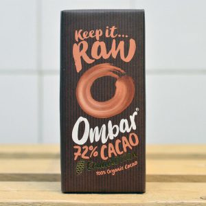 OMBAR Organic Vegan Raw 72% Cacao Chocolate – 70g