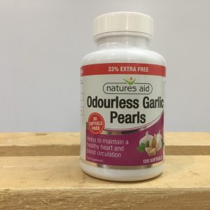 Nature’s Aid Odourless Garlic Pearls – 120 QTY