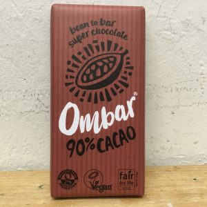 OMBAR Organic Raw Vegan 90% Raw Cacao Chocolate – 35g