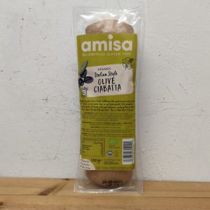 Amisa Gluten Free Organic Olive Ciabatta