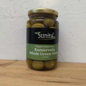 Sunita Organic Konservolia Whole Green Olives – in brine